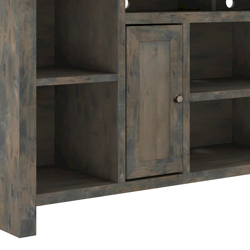 Meuble TV de 188 cm pour téléviseurs jusqu'à 85" – Fini bois de grange, aucun assemblage requis