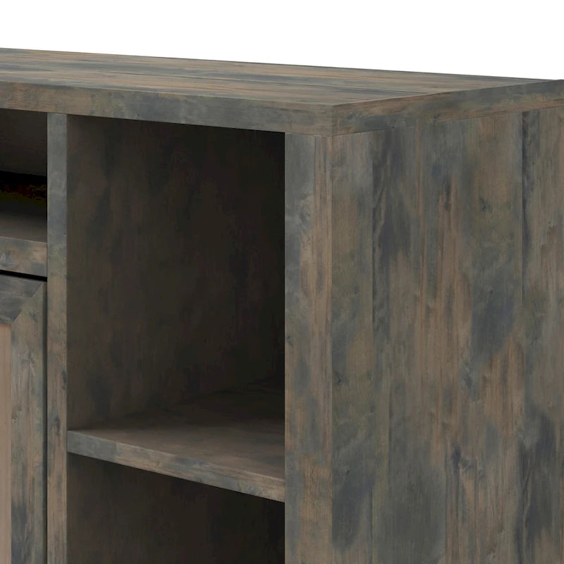 Meuble TV de 188 cm pour téléviseurs jusqu'à 85" – Fini bois de grange, aucun assemblage requis