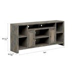 Meuble TV de 188 cm pour téléviseurs jusqu'à 85" – Fini bois de grange, aucun assemblage requis