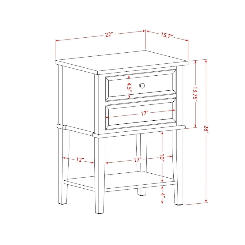 Ensemble de chambre à coucher 2 pièces – Lit plateforme en similicuir et table de chevet, brun foncé, pieds noirs