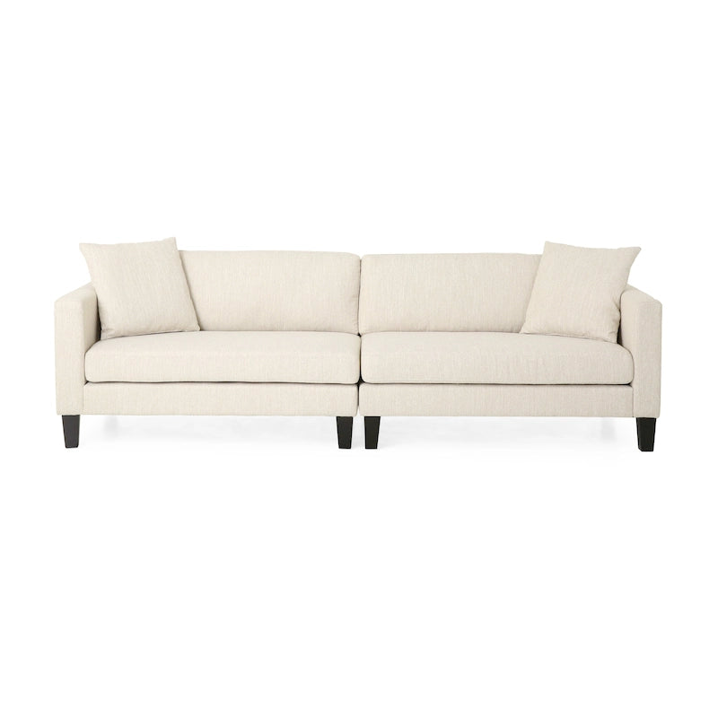 Canapé 4 places en tissu contemporain Clemons avec coussins d'appoint par Christopher Knight Home
