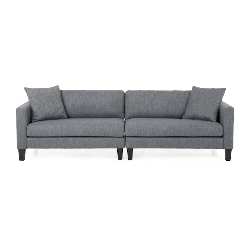 Canapé 4 places en tissu contemporain Clemons avec coussins d'appoint par Christopher Knight Home