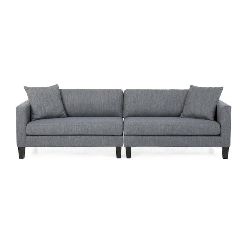 Canapé 4 places en tissu contemporain Clemons avec coussins d'appoint par Christopher Knight Home