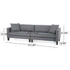 Canapé 4 places en tissu contemporain Clemons avec coussins d'appoint par Christopher Knight Home