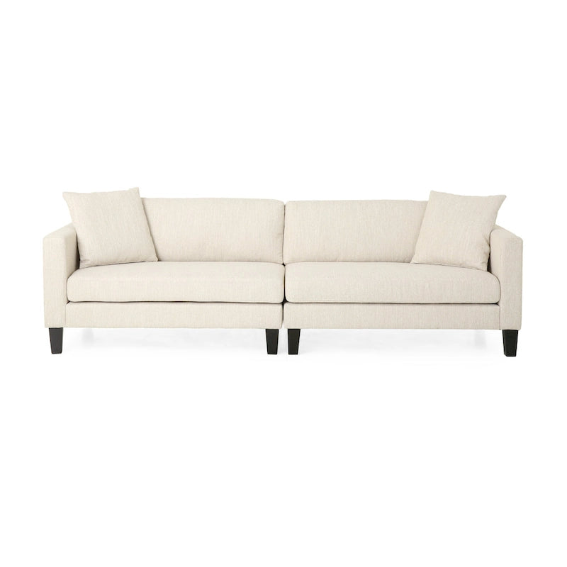 Canapé 4 places en tissu contemporain Clemons avec coussins d'appoint par Christopher Knight Home