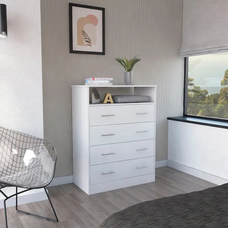 Commode à 4 tiroirs avec plateau de comptoir