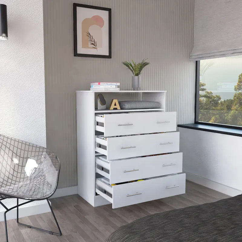 Commode à 4 tiroirs avec plateau de comptoir
