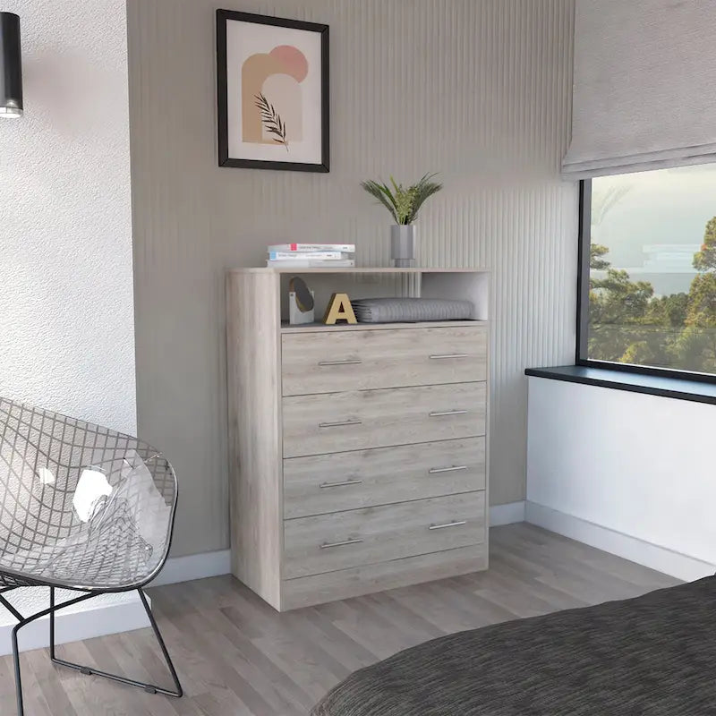 Commode à 4 tiroirs avec plateau de comptoir