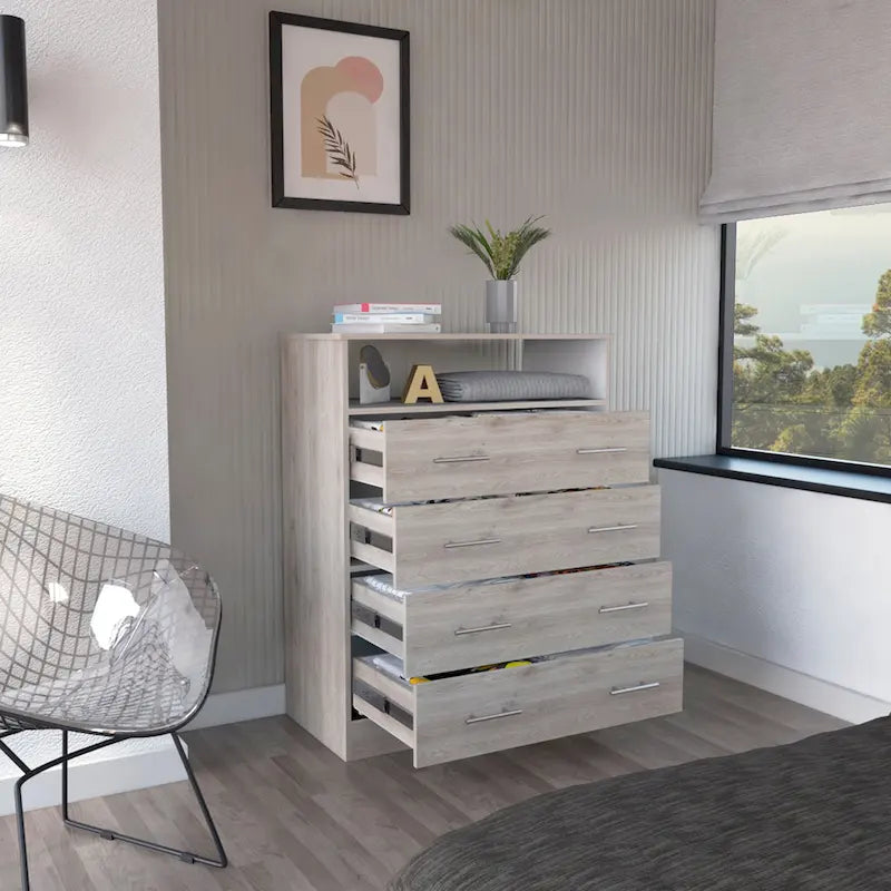 Commode à 4 tiroirs avec plateau de comptoir
