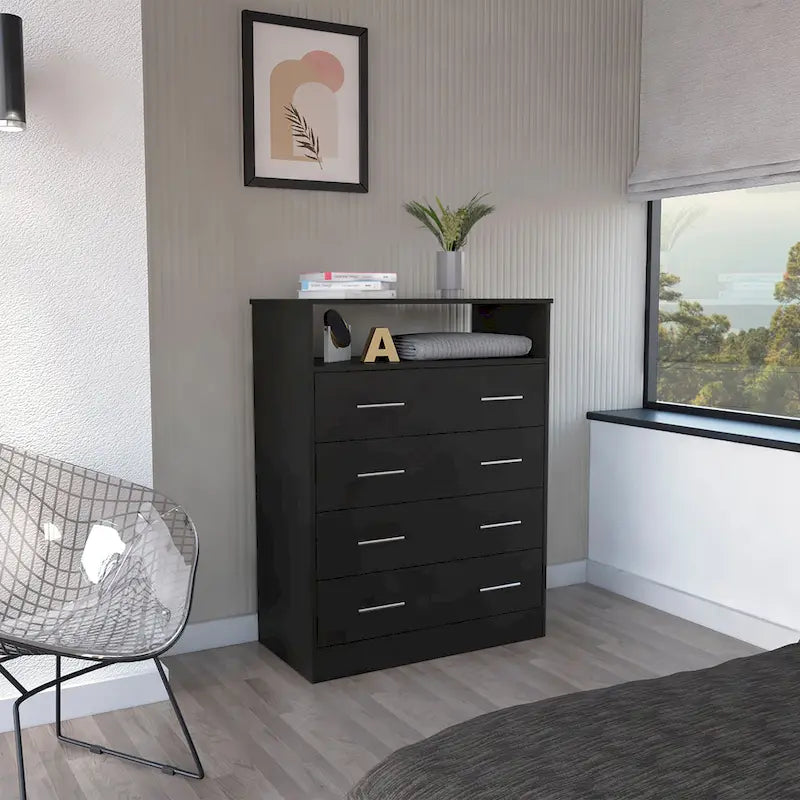 Commode à 4 tiroirs avec plateau de comptoir