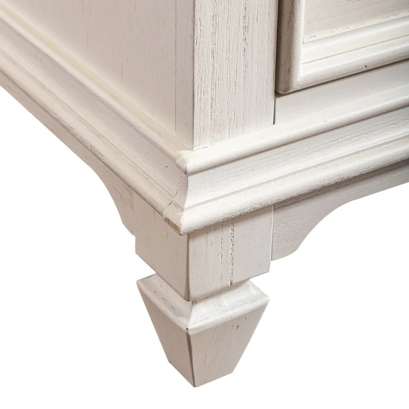 Commode 11 tiroirs Allyson Park Wirebrushed White Charcoal