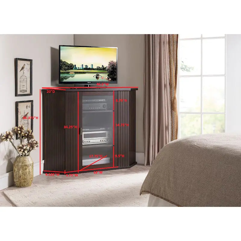 Meuble TV d'angle en bois avec rangement