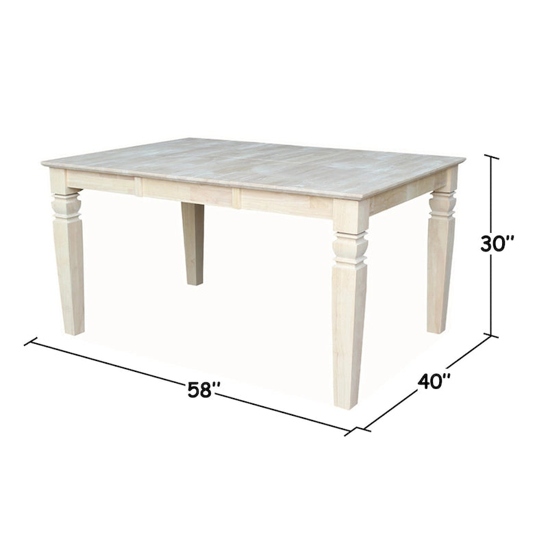 Table de salle à manger avec rallonge papillon Java International Concepts – Non finie