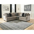 Canapé d'angle 2 places beige et gris – Rembourré, ensemble de salon moderne