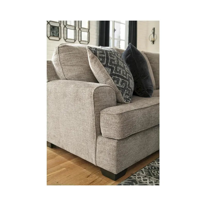 Canapé d'angle 2 places beige et gris – Rembourré, ensemble de salon moderne