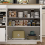 Îlot de cuisine extensible chêne et marron avec rangement