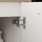 Îlot de cuisine extensible chêne et marron avec rangement