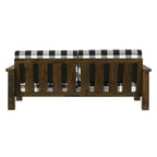 Canapé rustique en tissu à carreaux chêne - 3 places