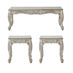 Ensemble sofa et causeuse Roundhill Furniture San Marino en tissu bicolore avec cadre en bois et 3 tables, couleur ébène