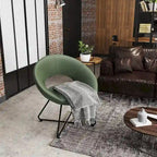 Fauteuil pivotant en velours vert olive