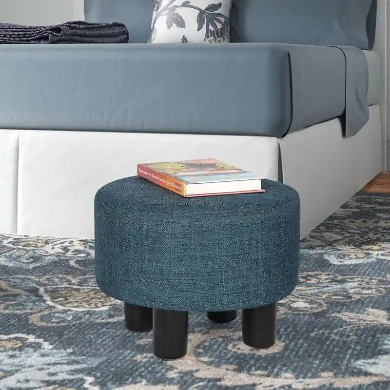 Repose-pieds ottoman rond en tissu