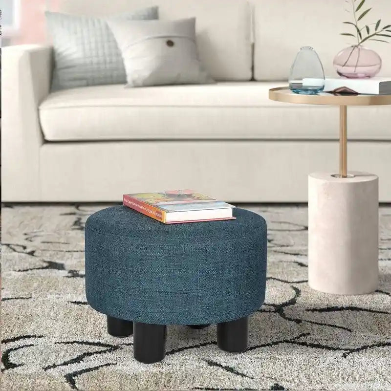 Repose-pieds ottoman rond en tissu