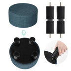 Repose-pieds ottoman rond en tissu
