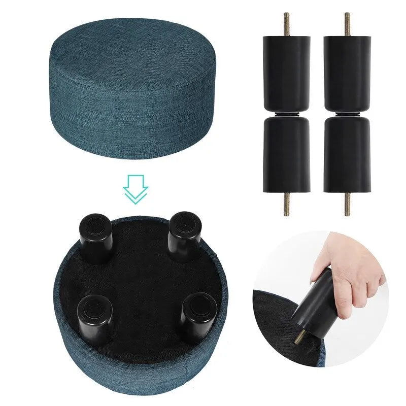 Repose-pieds ottoman rond en tissu
