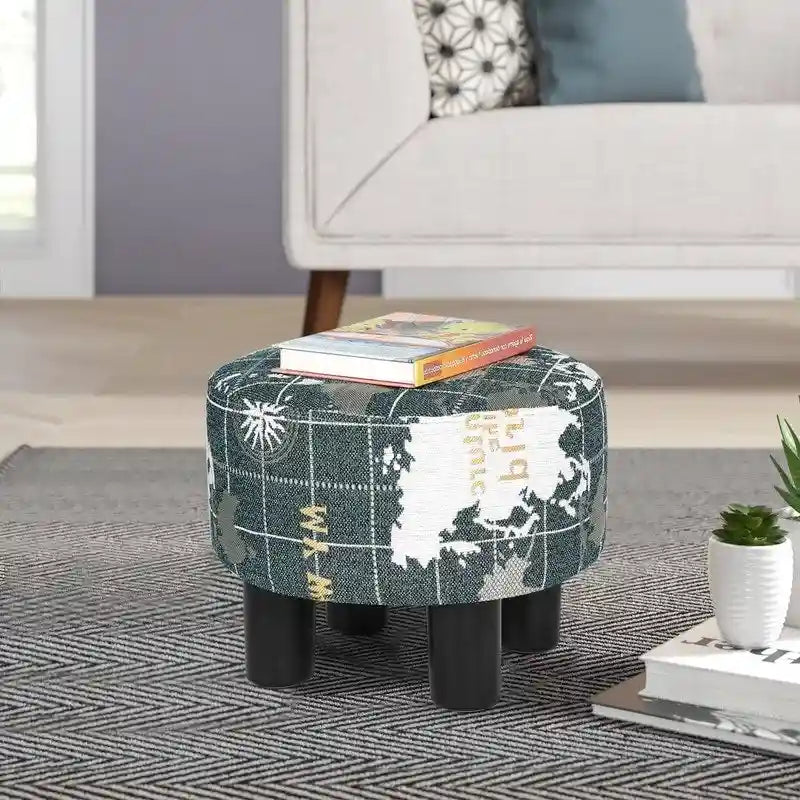 Repose-pieds ottoman rond en tissu