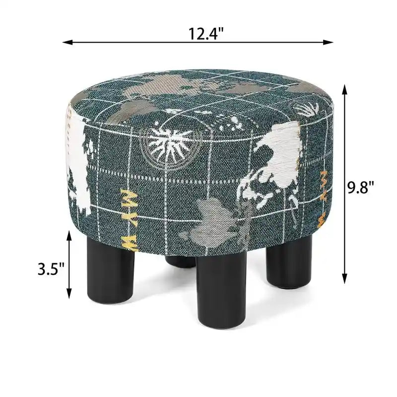Repose-pieds ottoman rond en tissu