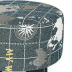 Repose-pieds ottoman rond en tissu