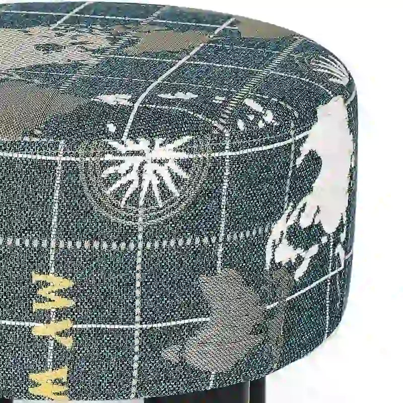 Repose-pieds ottoman rond en tissu