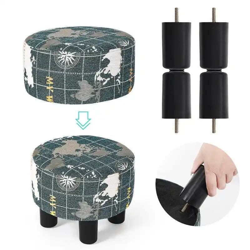 Repose-pieds ottoman rond en tissu