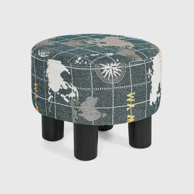 Repose-pieds ottoman rond en tissu
