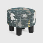 Repose-pieds ottoman rond en tissu