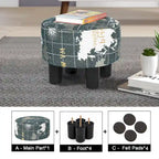 Repose-pieds ottoman rond en tissu