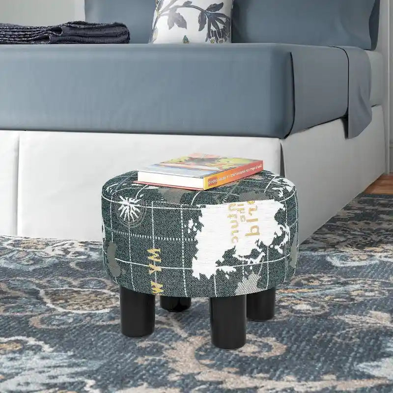 Repose-pieds ottoman rond en tissu