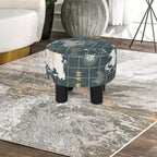 Repose-pieds ottoman rond en tissu