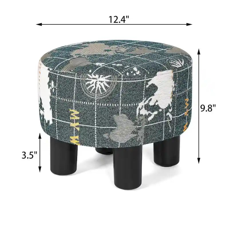 Repose-pieds ottoman rond en tissu