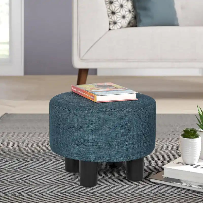 Repose-pieds ottoman rond en tissu