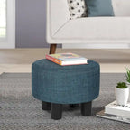 Repose-pieds ottoman rond en tissu