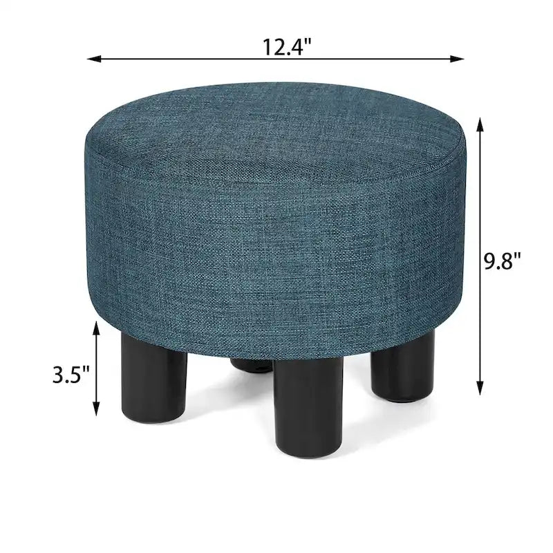 Repose-pieds ottoman rond en tissu