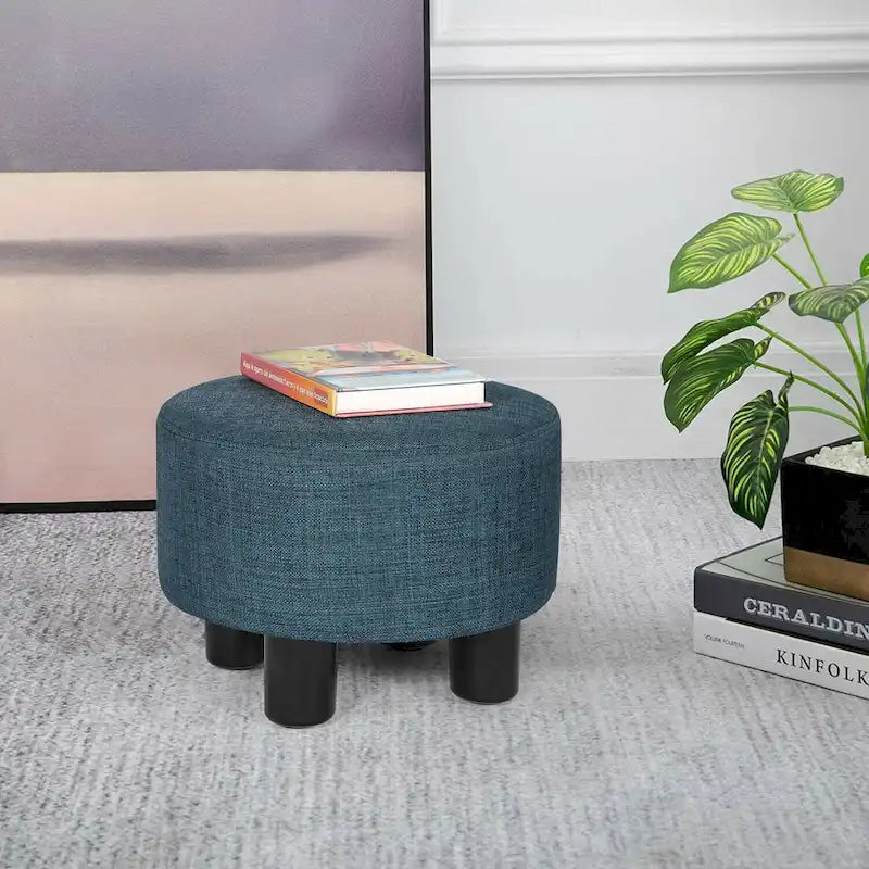 Repose-pieds ottoman rond en tissu