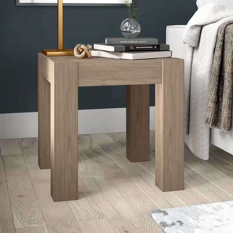 Table d'appoint carrée imitation bois