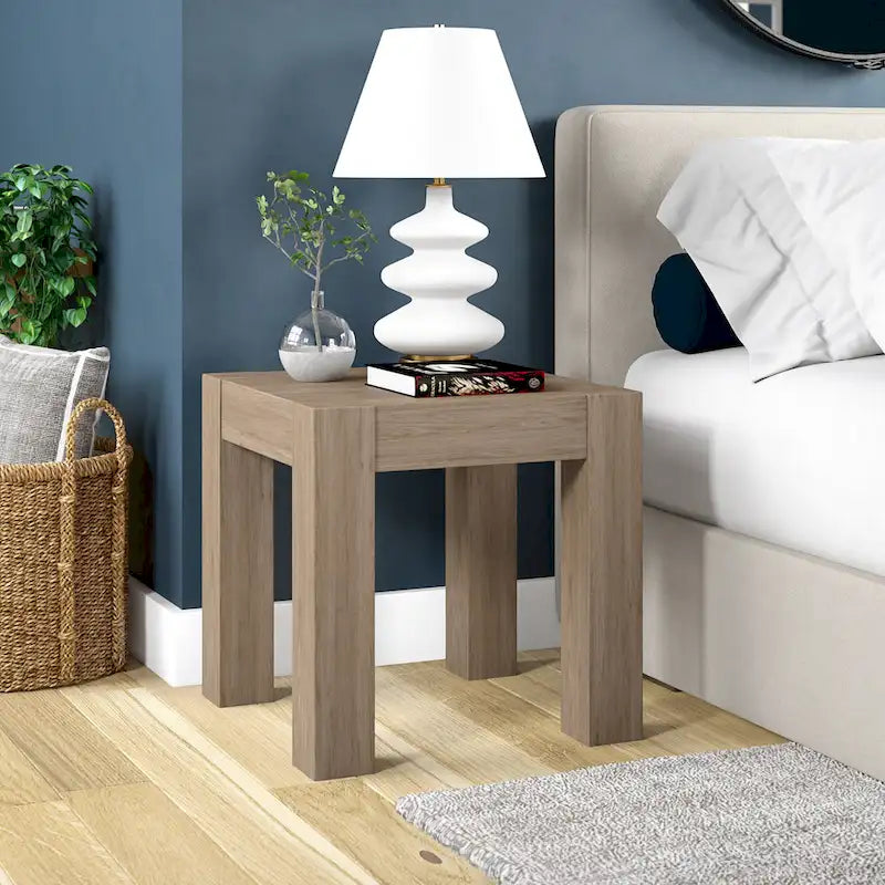 Table d'appoint carrée imitation bois