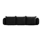 Canapé sectionnel modulaire moderne en chenille noire avec pouf