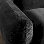 Canapé sectionnel modulaire moderne en chenille noire avec pouf