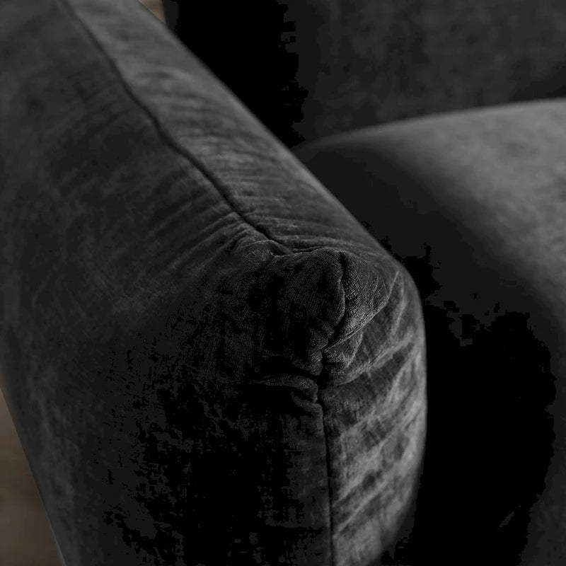 Canapé sectionnel modulaire moderne en chenille noire avec pouf