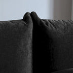 Canapé sectionnel modulaire moderne en chenille noire avec pouf