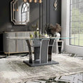 Table à manger moderne en bois avec plateau en verre de 183 cm – Design épuré pour salles à manger contemporaines
